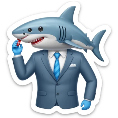 draw a vacuum sealed shark wearing a suit sticker
