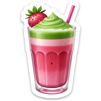 Strawberry matcha drink  sticker