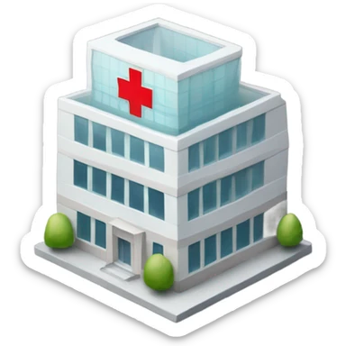 Glass hospital with the name “Saint Joseph” in red sticker