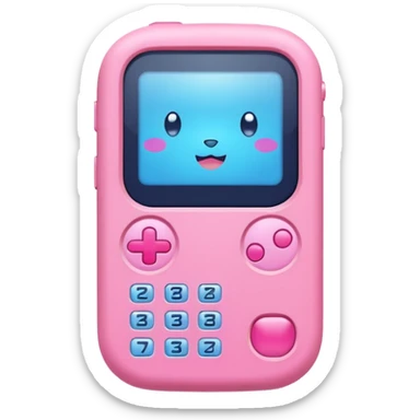 Tamagotchi ios app skeuomorphic, pink sticker