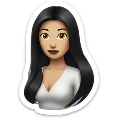 Femme fatale with long straight black hair sticker