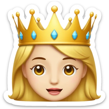 Wink emoji with crown sticker