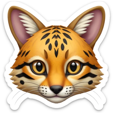 Hyper-realistic Colorful Soft Smooth Bobcat-Tiger-Numbat-Serval-Genet-Fakémon-fusion-hybrid-creature sticker