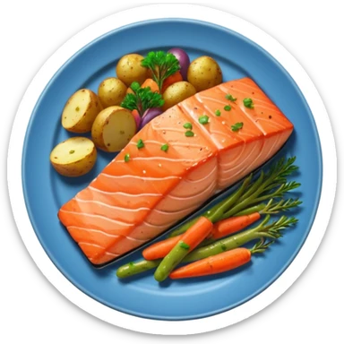 salmon veggies potatoes  sticker