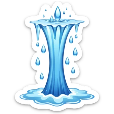 Tall stream of water cascading into a pool. sticker