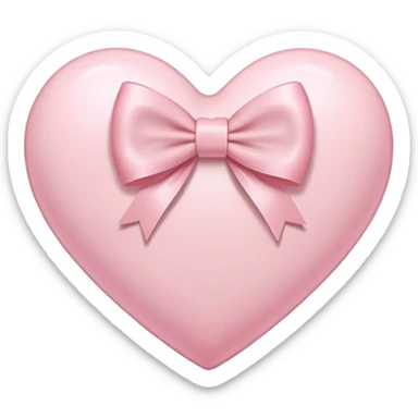 Light pink heart with a light pink bow sticker