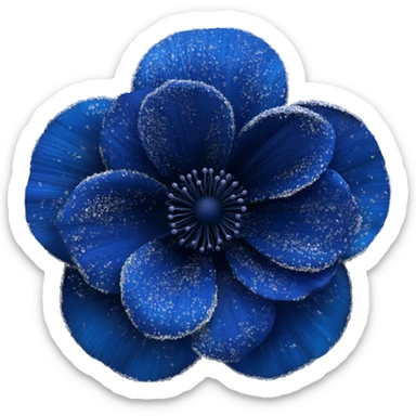 Dark blue flower with sugar sticker