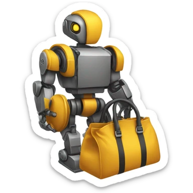 Ladron con bolsa de robo atras de su espalda sticker