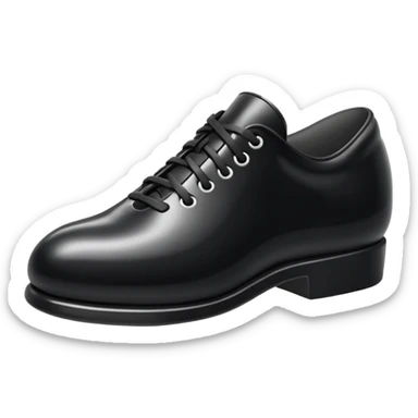 3D Apple-style emoji of a single shoe print on the ground, stylized and simple. Rounded, glossy, smooth shading, white background.
 sticker