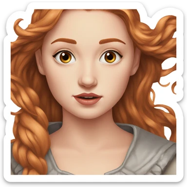 Emily Elizabeth, teenager, Sansa Stark, hyperreal, photoreal portrait sticker