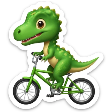 Baby dinosaur riding a bike  sticker