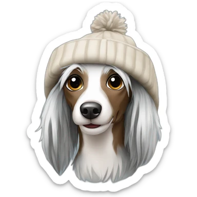 Chinese Crested homeless winter hat sticker