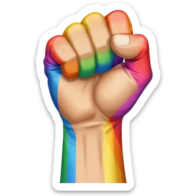 rainbow gay fist sticker
