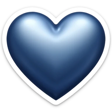 heart with a metallic navy finish sticker