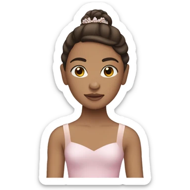 Ballerina with light skin and dark brown hair sticker