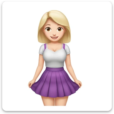 Girl in skirt with big breasts  sticker