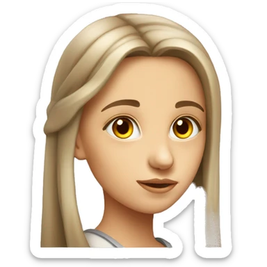 slavic girl with hazel eyes stands in profile sticker