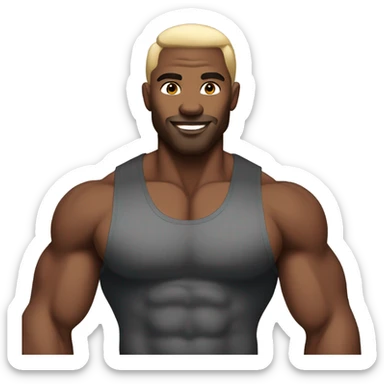 Super handsome stylish muscular jacked black man  sticker
