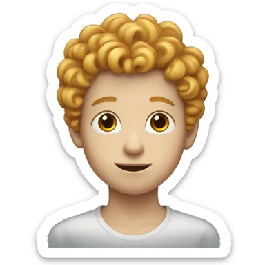 white ginger kid with curly hair sticker