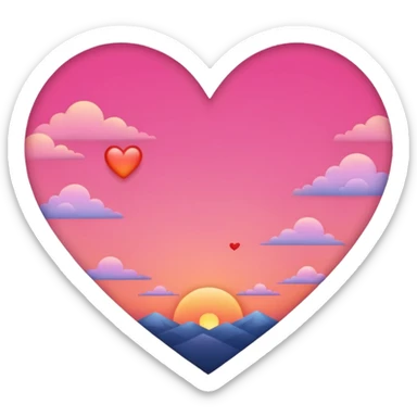 dusk sky heart sticker