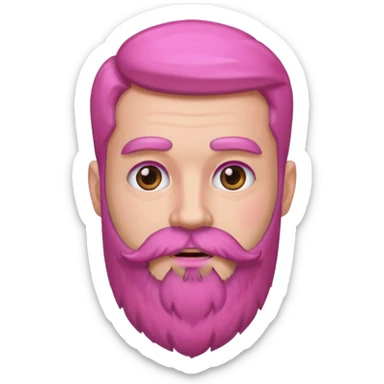 pink bearded man sticker