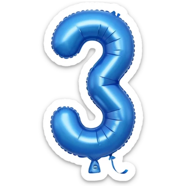 The number 1 in blue balloons sticker