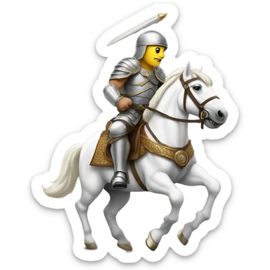 CONQUEROR on white horse sticker