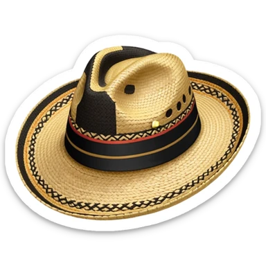 Colombian Sombrero Voltiao black and beige sticker