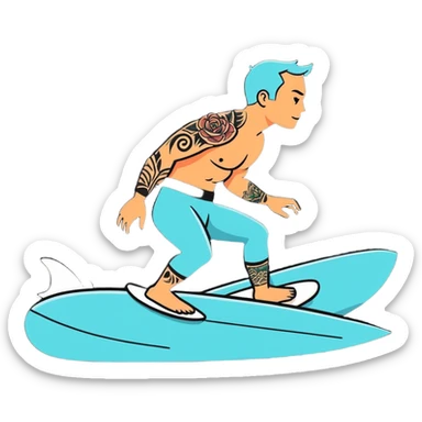 Dad suefing with tattoos sticker