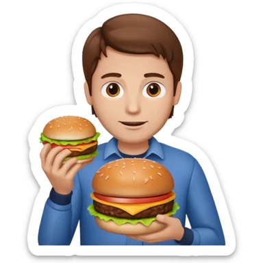 Gros avec un hamburger sticker