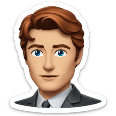 Alain delon young blue eyes noir neat gelled flat red hair software engineer sticker