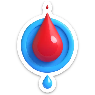 ‘Modern and clean diabetes awareness symbol with blue circle and blood drop in the middle. sticker