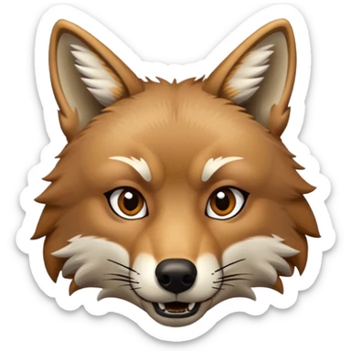 Coyote eating sticker