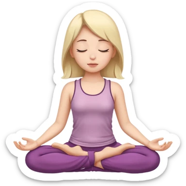 девочка сидит в позе лотоса и дышит sticker