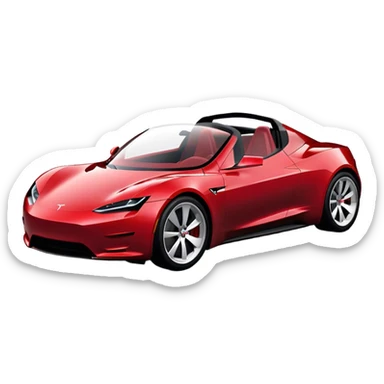 Tesla Roadster - Tesla (Model Year: 2020) (Iconic colour: Dark Red) sticker