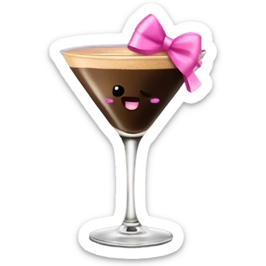 expresso martini with a pink bow sticker