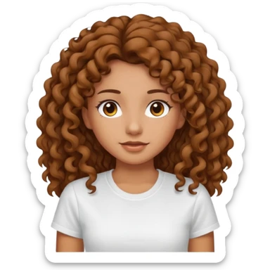 Quero uma menina moreninha com os cabelos longos e cacheados com uma blusa do sticker