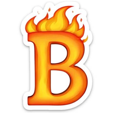 The letter b on fire sticker