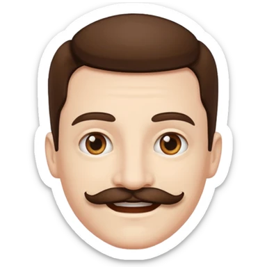 Dumb with moustache sticker