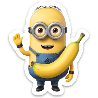 minion with banana sticker