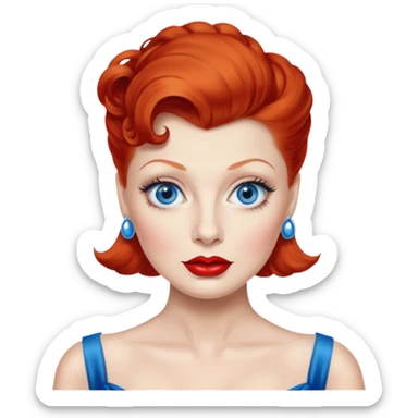 Lucille Ball with blue eyes sticker
