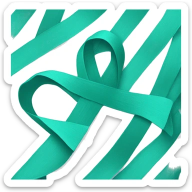 Teal awareness ribbon sticker