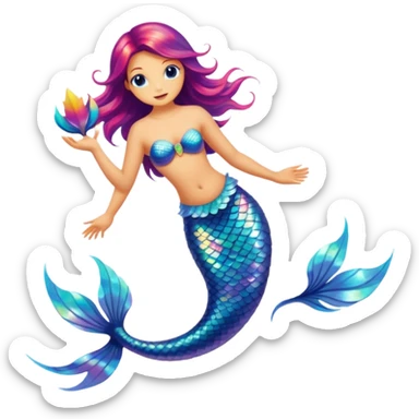 mermaid bird sticker