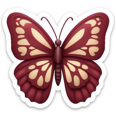 burgundy butterfly sticker