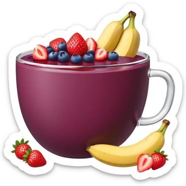 Cup açaí decor fruits sticker