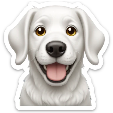 White dog sticker