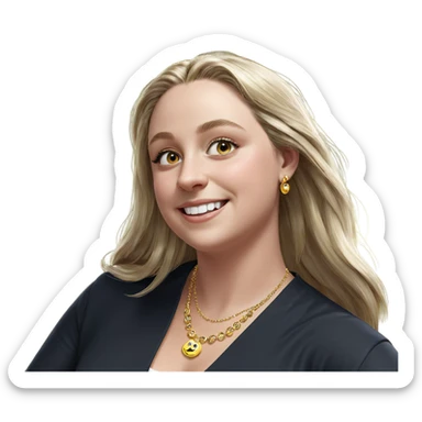 smiling girl with jewelry sticker