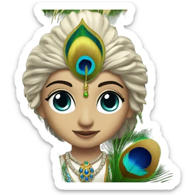 Peacock feather Krishna sticker
