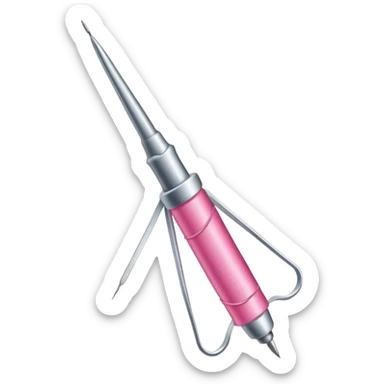 sewing needle with pink thread sticker