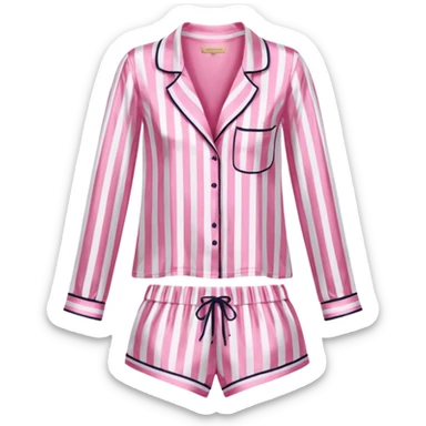 Striped pink and white silk Victoria’s Secret pajama set sticker